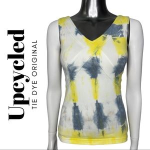 Upcycled Tie Dye Althetic Tank Top Built in Bra